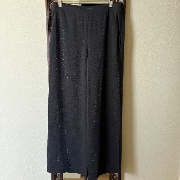 Express High Waisted Rhinestone Studded Wide Leg Trouser Pant Size 6 Short - Picture 2 of 6
